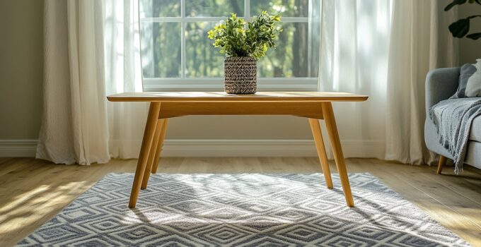 Comment placer un tapis scandinave sous une table basse